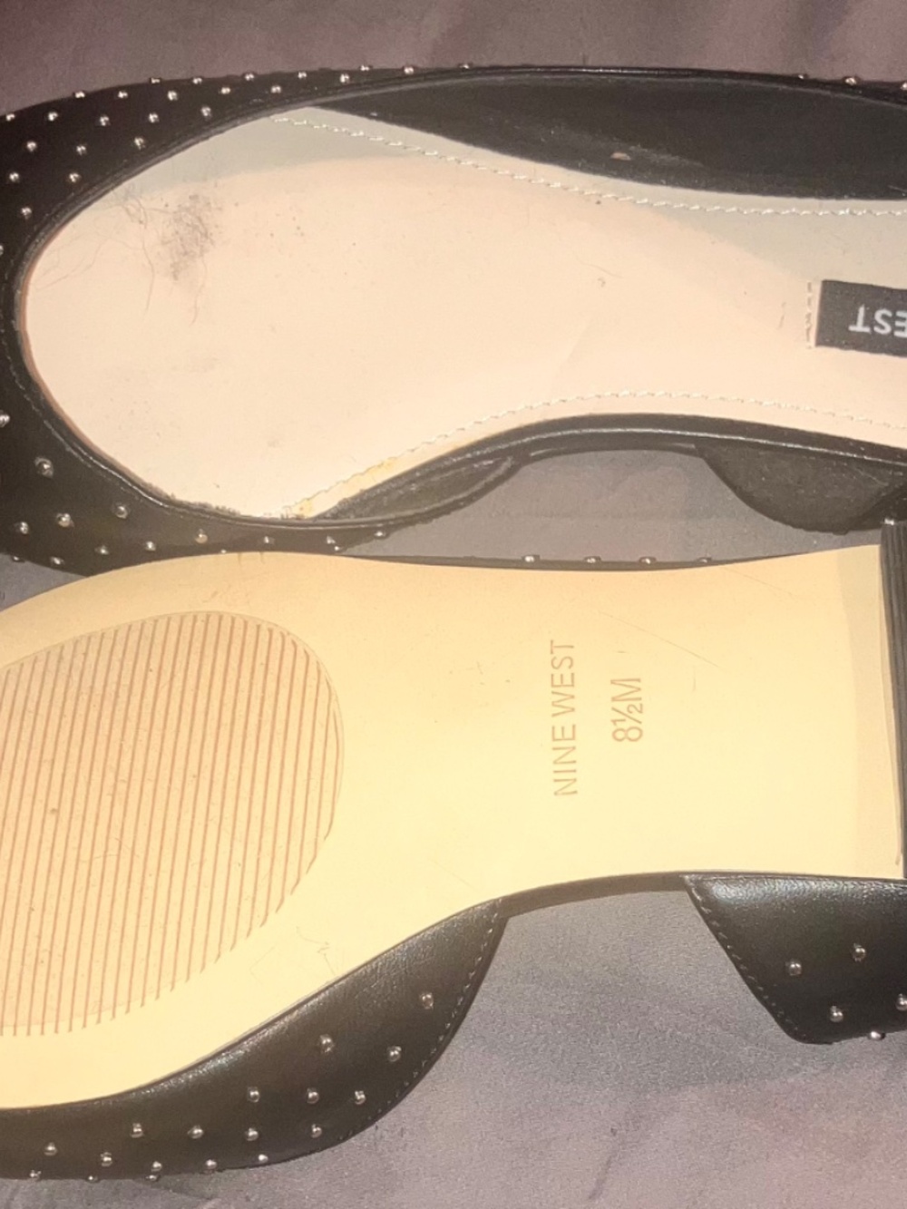 Women’s Nine West Black Studded Flats - Picture 5 of 10